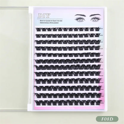 Hot Selling Handmade 30D 40D 50D CC for Cluster Lashes Natural Wispy Eyelashes Cluster Kit Bond Seal Wholesale DIY Lashes Kit