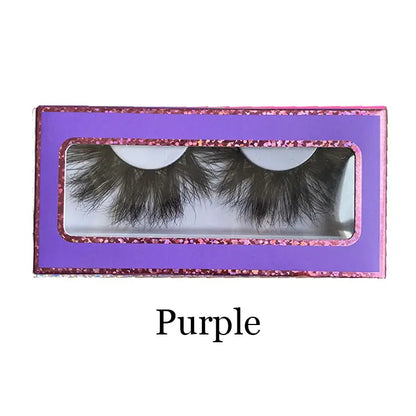 Free Shipping Beautiful False Mink Lashes Paper Box Black Cotton Band 3D Effect False Eyelashes NO Kink Natural Winged 25mm