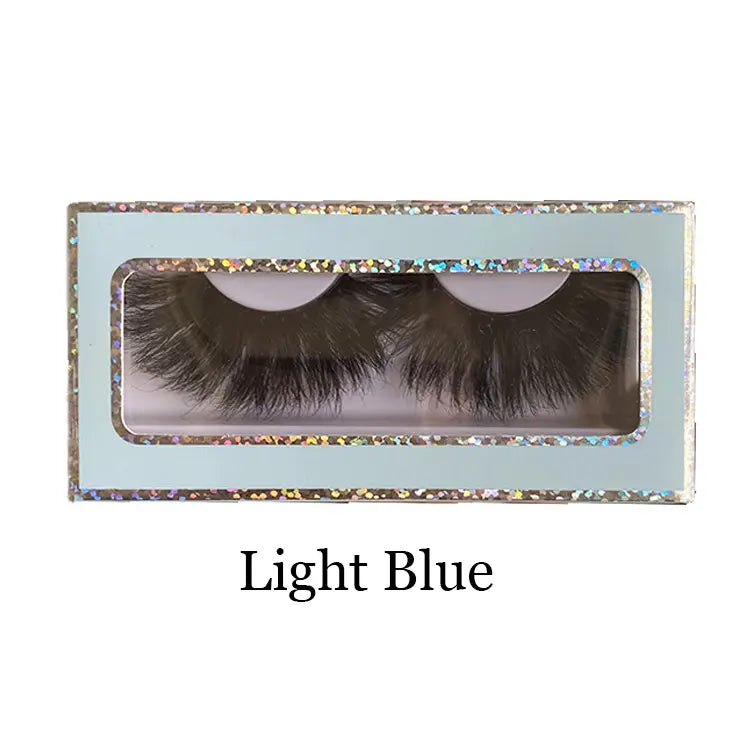 Free Shipping Beautiful False Mink Lashes Paper Box Black Cotton Band 3D Effect False Eyelashes NO Kink Natural Winged 25mm