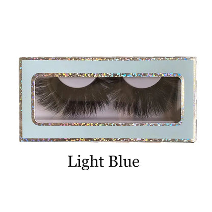 Free Shipping Beautiful False Mink Lashes Paper Box Black Cotton Band 3D Effect False Eyelashes NO Kink Natural Winged 25mm