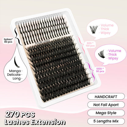 Spikes+ 60D + 100D Cluster Lashes
