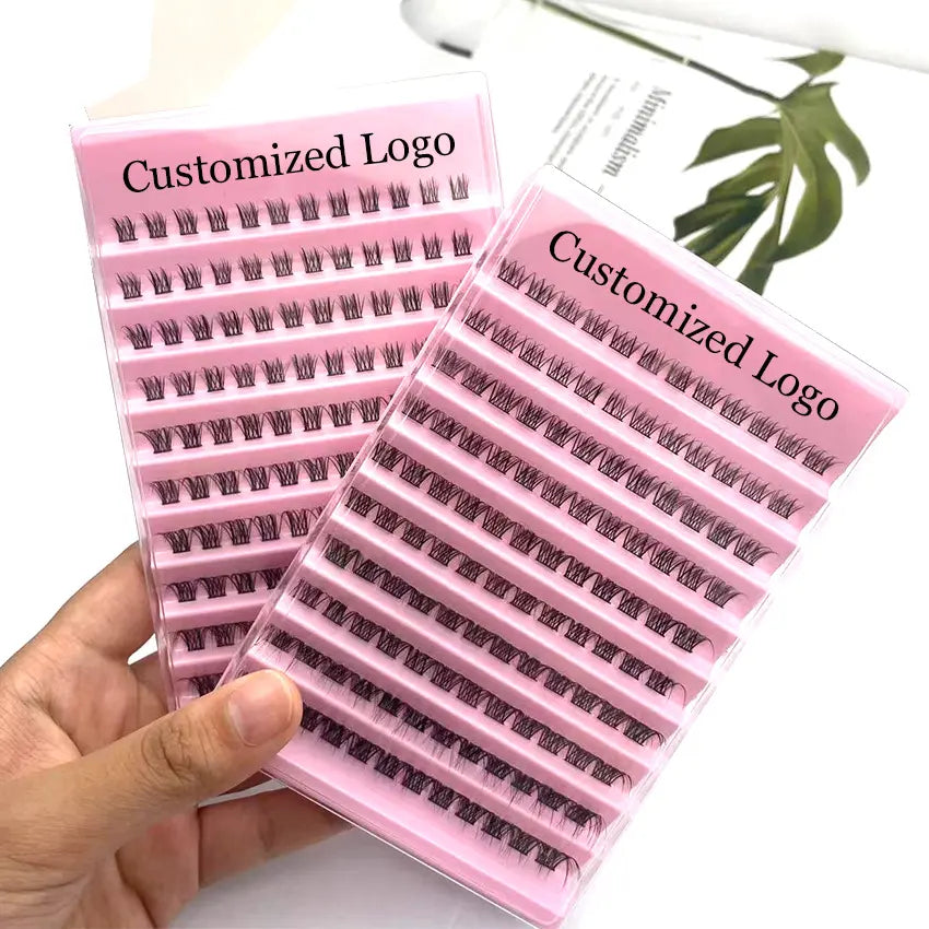 DIY Lash Extension Clusters Fan Eyelashes Packaging Pre-Cut Segmented Eyelashes 8-16mm Fluffy Lash Clusters.