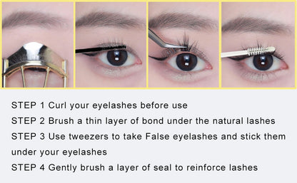 Lash Bond and Seal and Remover YASNAI Cluster Lash Glue, Eyelash Bond and Seal DIY Lash Extensions at Home, Hold 5 Days Long Lasting Lash Bond and Seal Waterproof