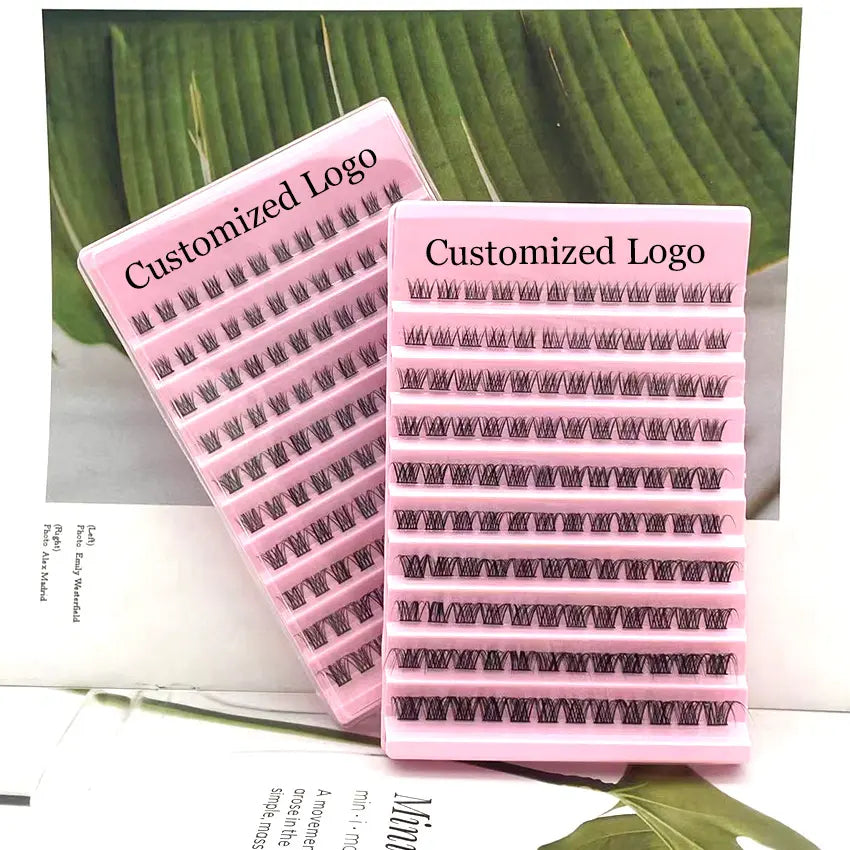 DIY Lash Extension Clusters Fan Eyelashes Packaging Pre-Cut Segmented Eyelashes 8-16mm Fluffy Lash Clusters.