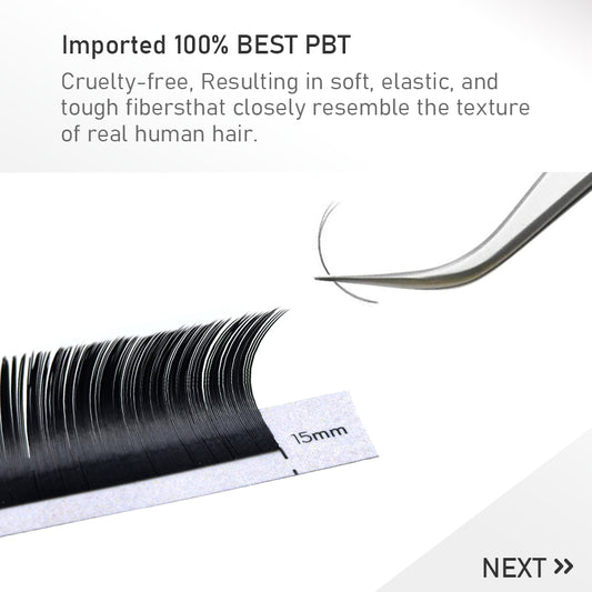 YASNAI Luxury Matte Black Natural Looking Flat Eyelash Extensions