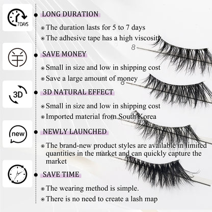New Hot Selling- Pre Glued Half Lash, 3D Cat Eye
