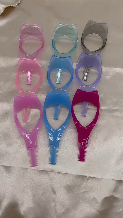 Wholesale Plastic Colorful 3 IN 1Eyelash Comb
