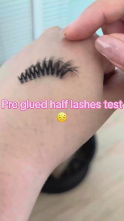 2024 Cat Half Eye Pre-cut Press-on False Eyelash Clusters Kit Pre Glued Reusable Cluster Lashes