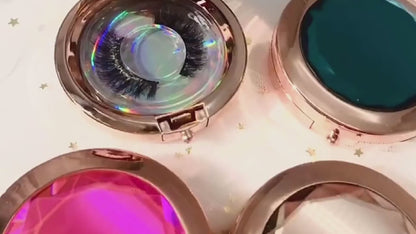 Circular Boxes Metal Crystal Lash Boxes Package