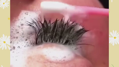 Set Pink Lash Foam Shampoo Brush