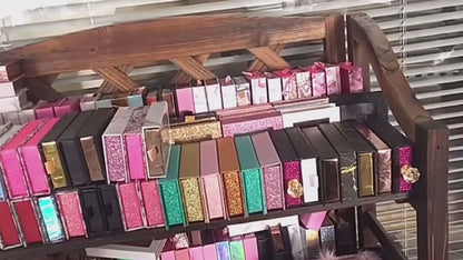 Pink Lashes Glitter Box With